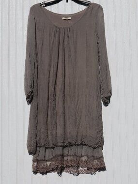 Gray Italian Silk Tunic by Prontomoda Giusy